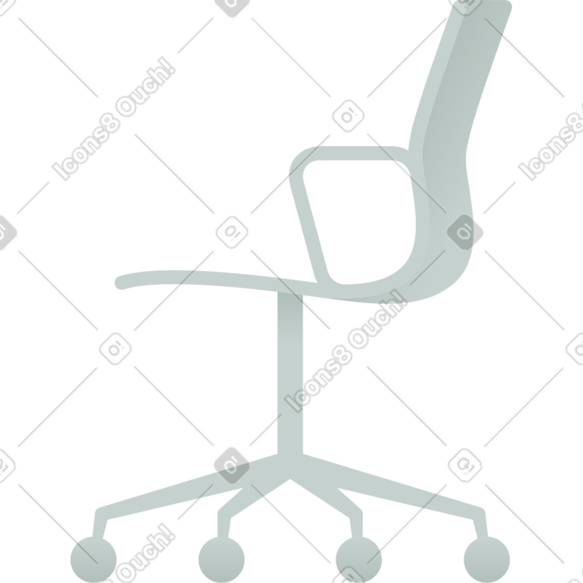 Curved back computer chair illustration in Office style download in PNG, SVG