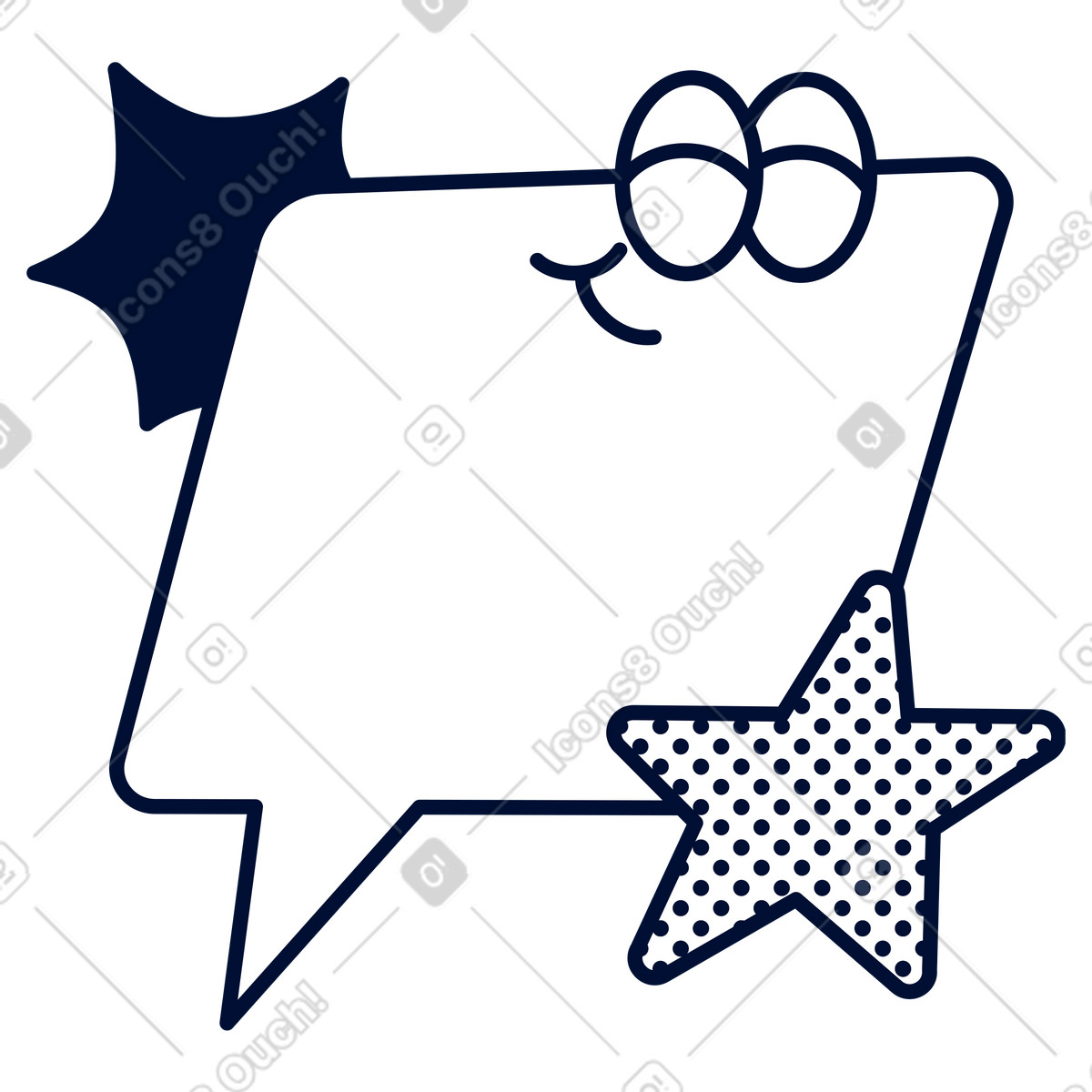 Messaggio di chat con stelle valutazione, feedback dei clienti in evidenza, notifiche prioritarie e avvisi illustrazione stile Blink scarica PNG, SVG
