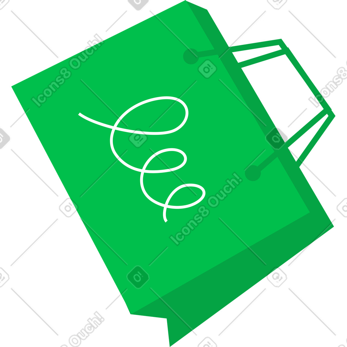 Ilustración Bolsa verde en estilo Warp a descargar en PNG y SVG