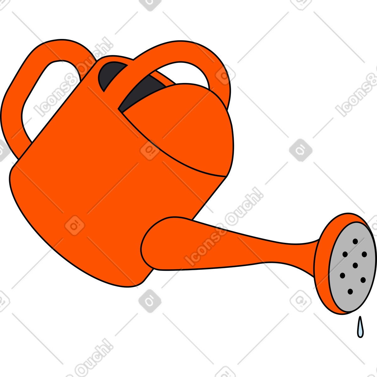 Illustration Arrosoir orange dans le style Kindy à télécharger aux formats PNG, SVG