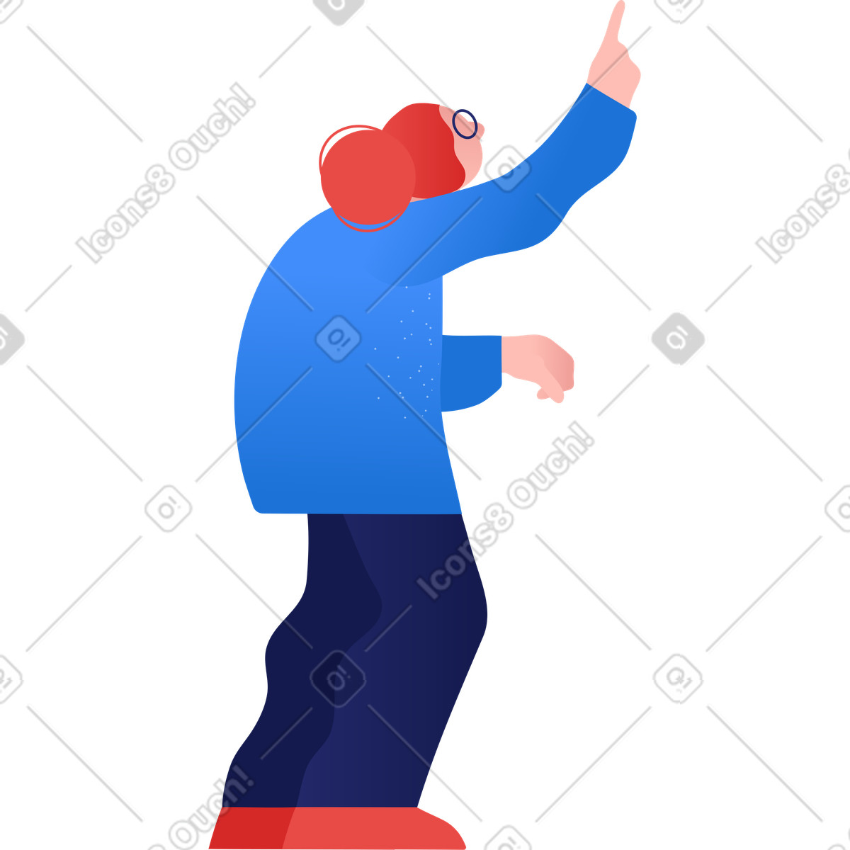 Nonna che mostra illustrazione in stile Clip scarica in PNG, SVG