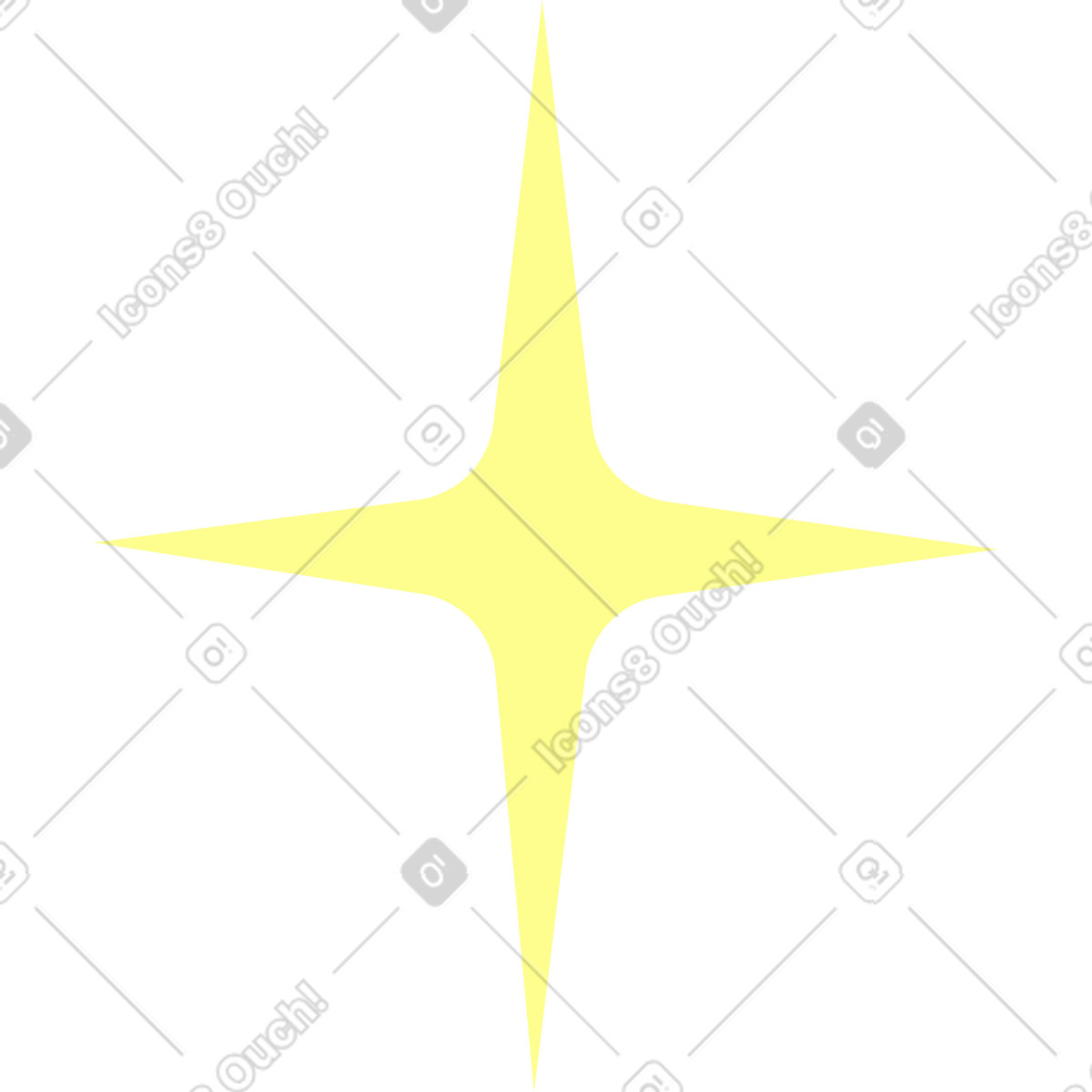 Illustration Grande étoile jaune dans le style Florid à télécharger aux formats PNG, SVG