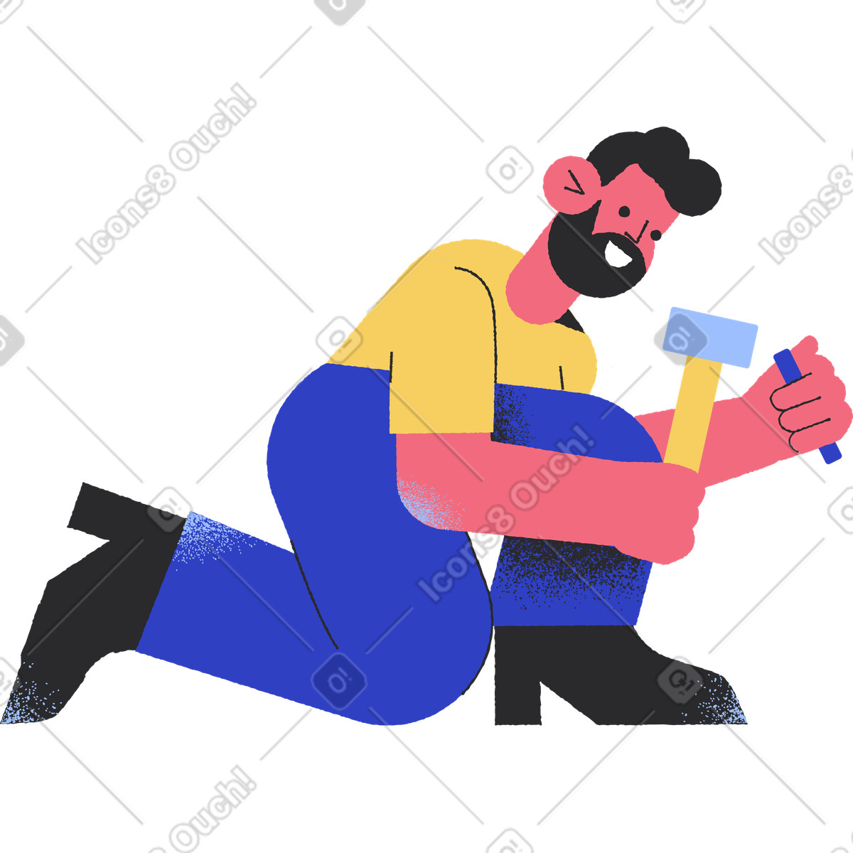 Sculptor illustration in Pablo style download in PNG, SVG