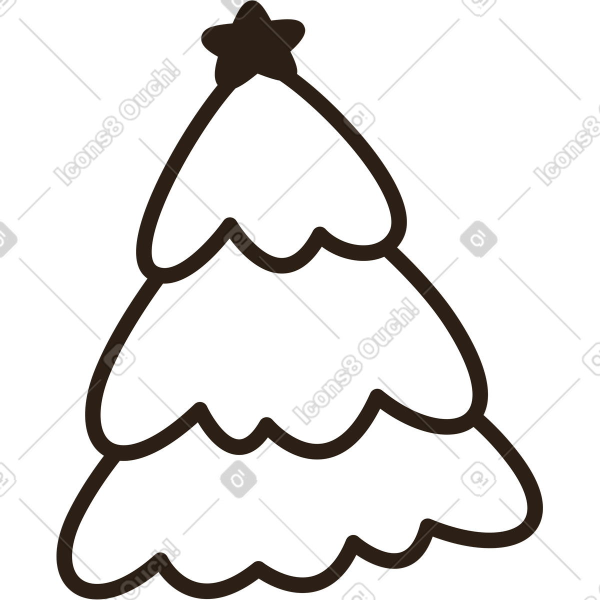 Ilustración Árbol de navidad con estrella en estilo Plain a descargar en PNG y SVG