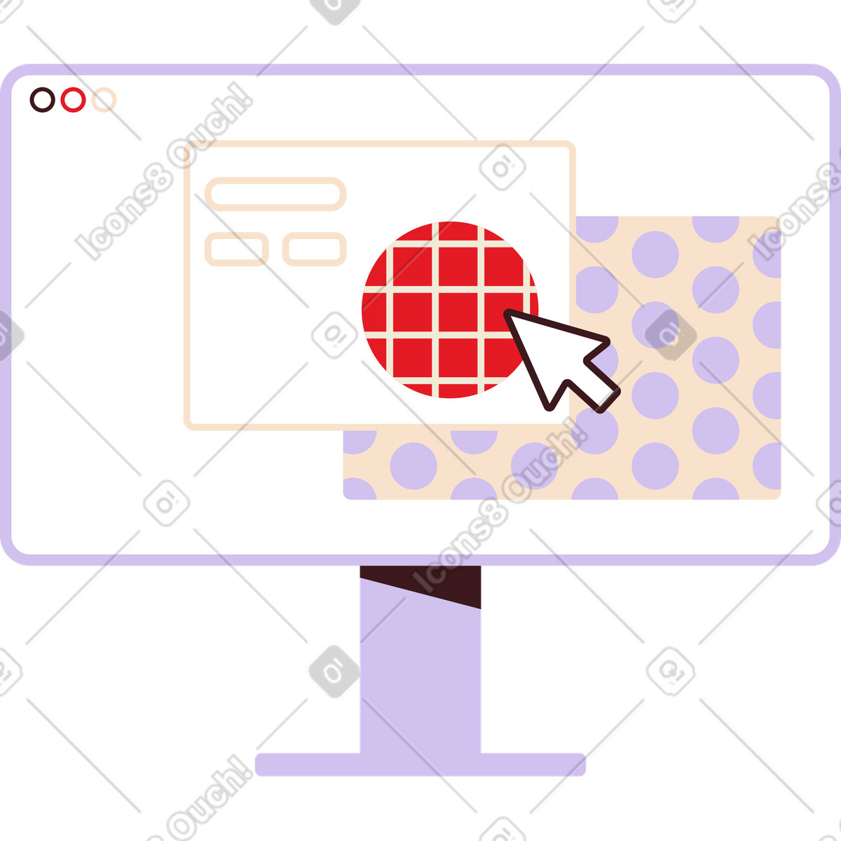 Monitor mit währungswachstumsdiagrammen-Illustration im Folks-Stil als Download in PNG, SVG