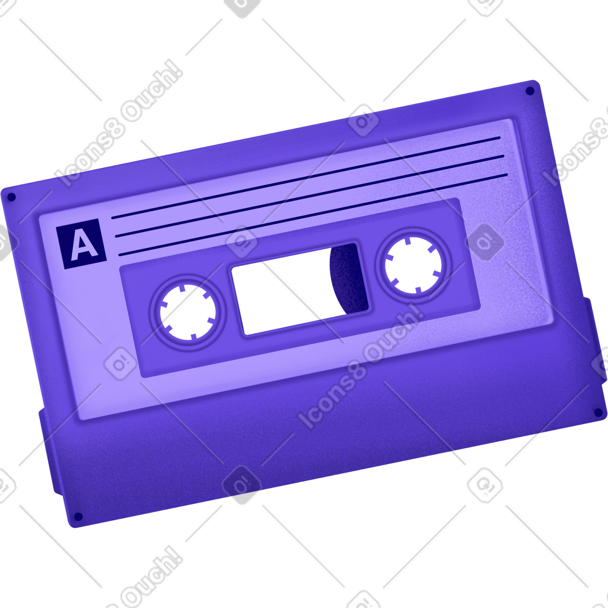 Cassette illustration in Jumble style download in PNG, SVG