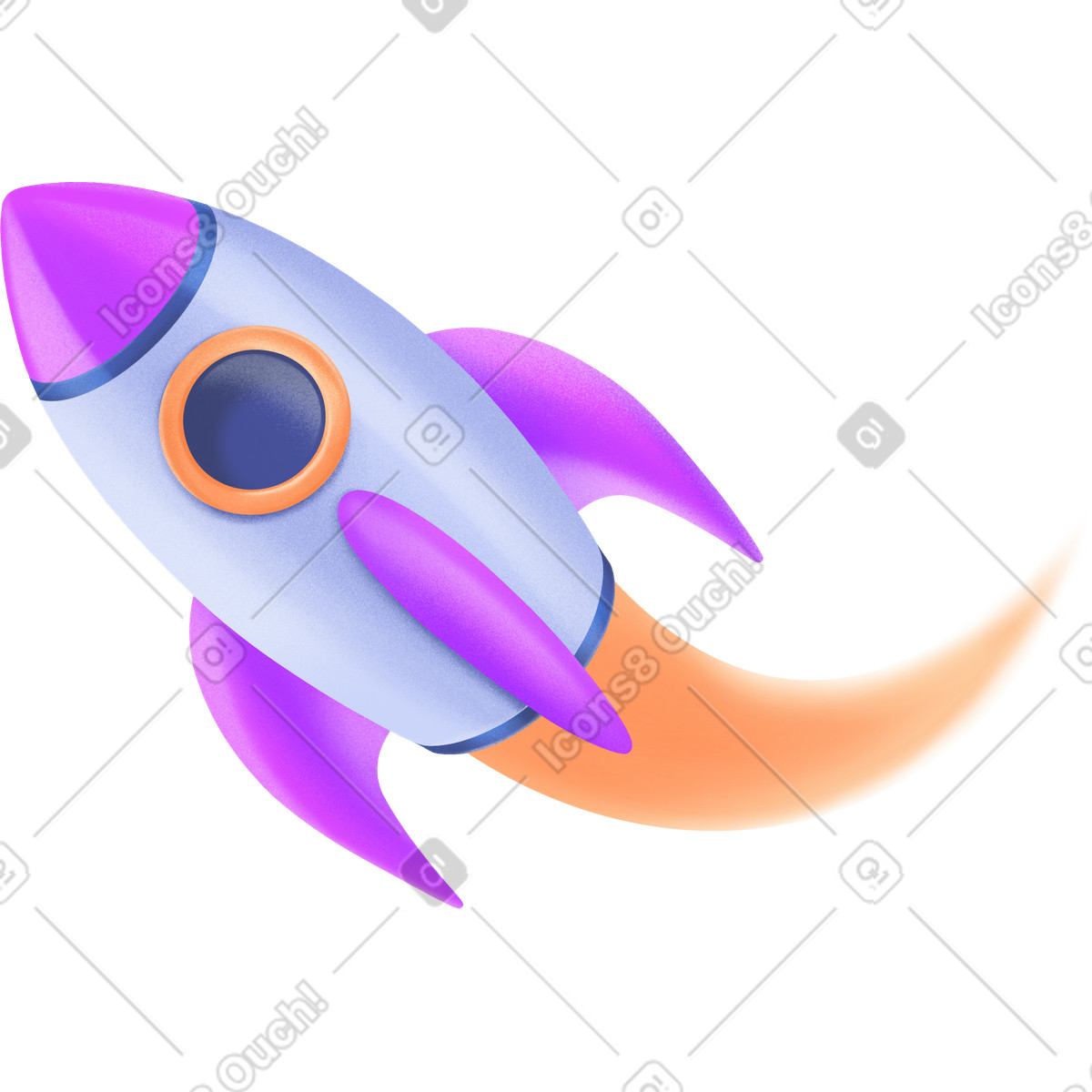 Flying space rocket illustrazione in stile Smart scarica in PNG, SVG