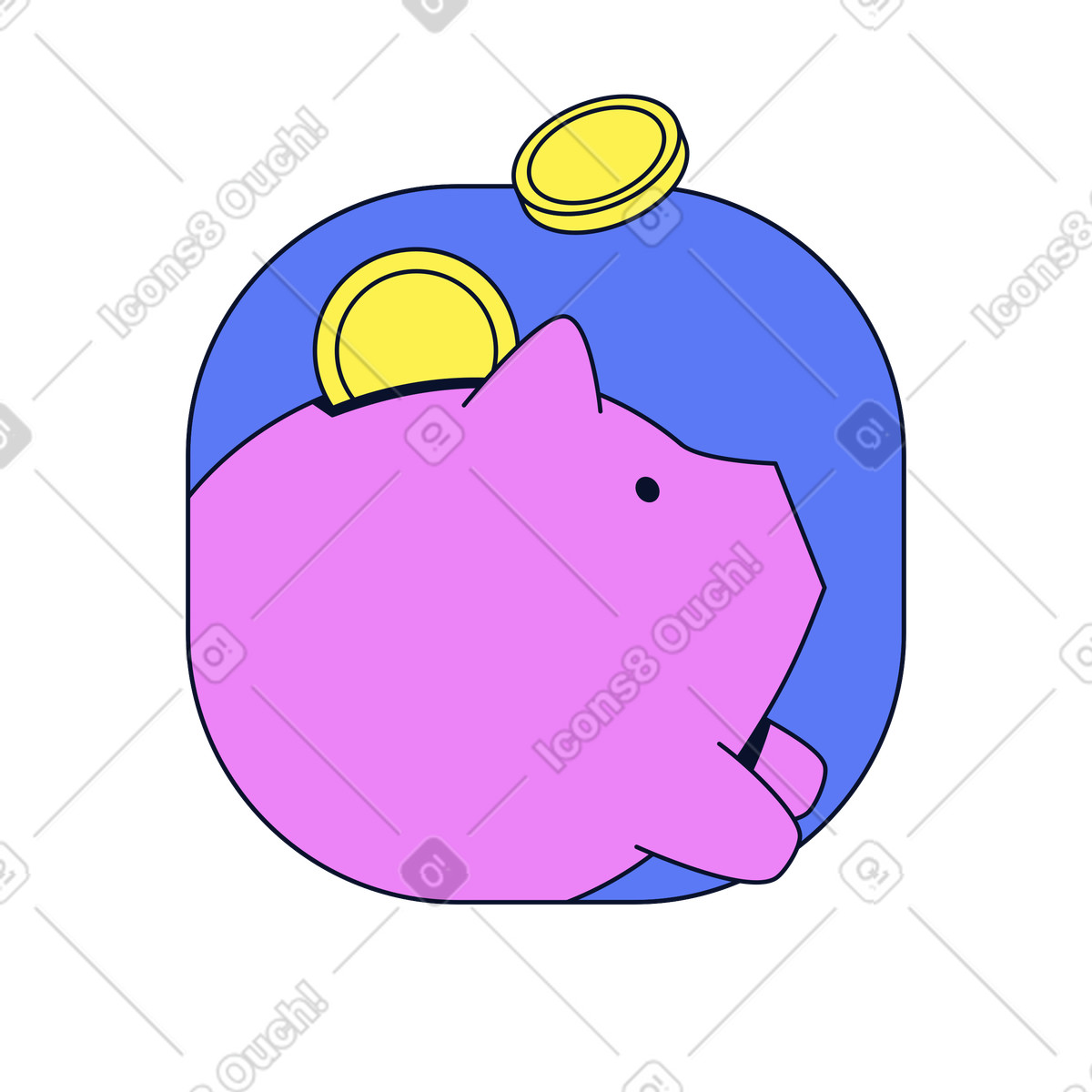 Ilustração de Piggy bank with coins, Budgeting and financial planning em no estilo Flexy para baixar em PNG, SVG