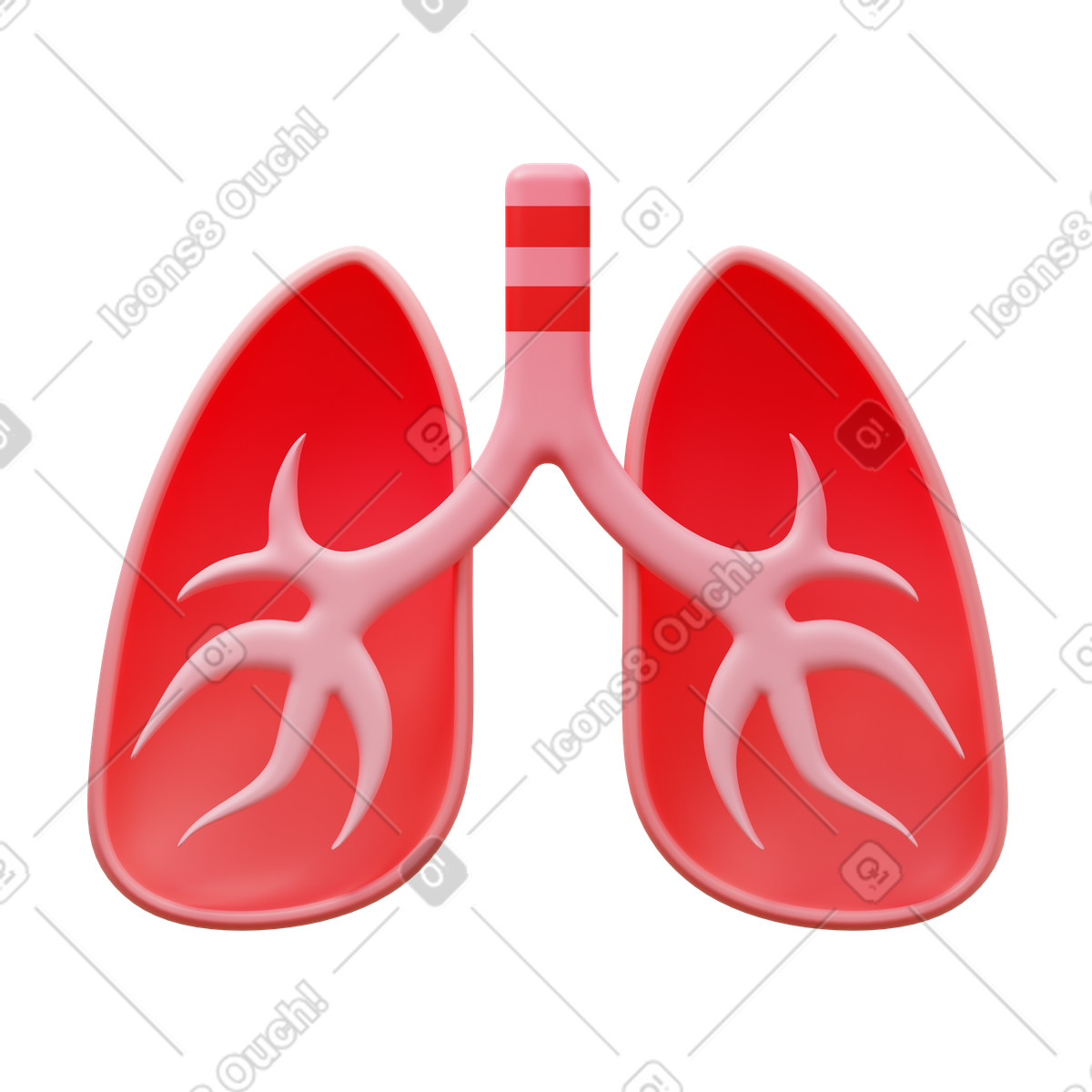 Polmoni illustrazione in stile 3D Fluency scarica in PNG, SVG