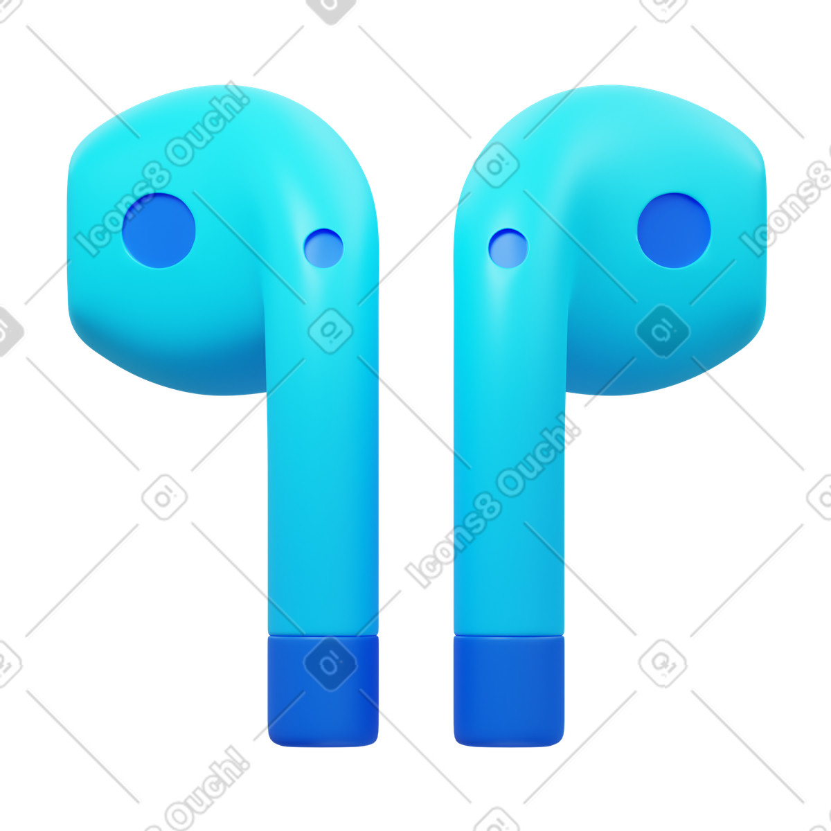 Иллюстрация Earbud headphones в стиле 3D Fluency — скачать в форматах PNG, SVG