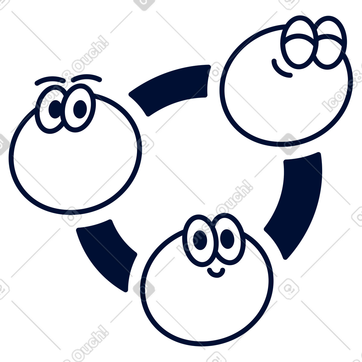 Ilustración Gestión del flujo de trabajo procesos, red colaboración comunitaria, bucle relaciones grupales en estilo Blink a descargar en PNG y SVG