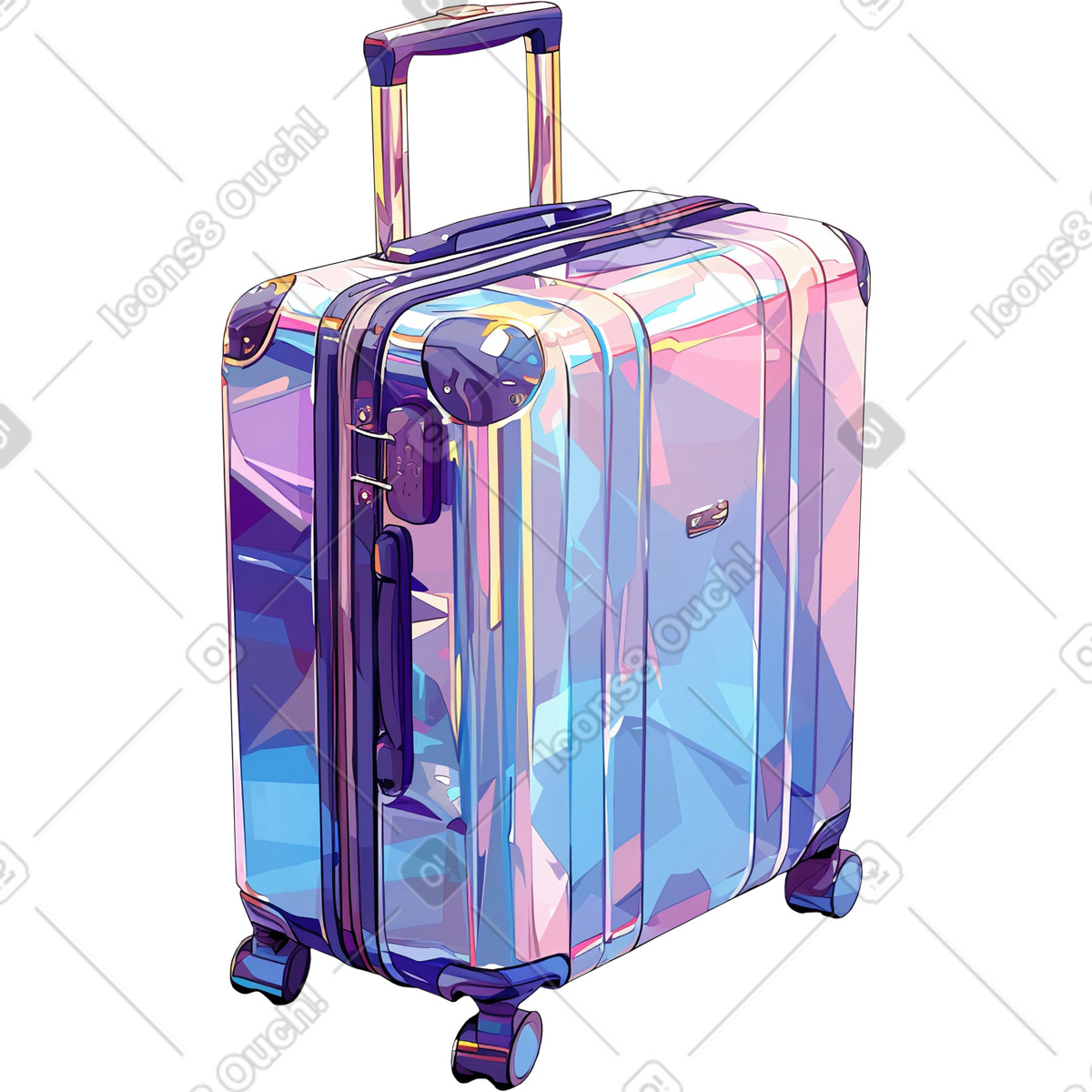 Luggage illustration in Glazy style download in PNG, SVG