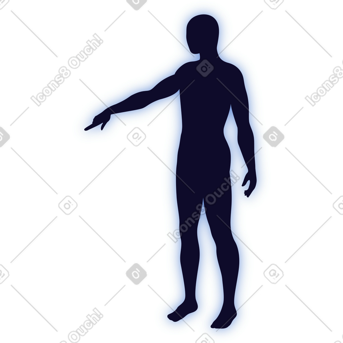 Dimension スタイルの Man pointing のイラストをPNG、SVG形式でダウンロード