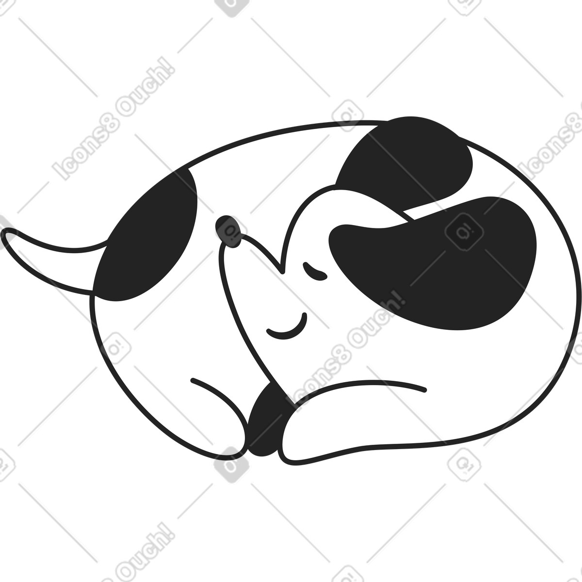 下载 Sammy Line 风格的 睡觉的狗 插画，支持 PNG、SVG 格式