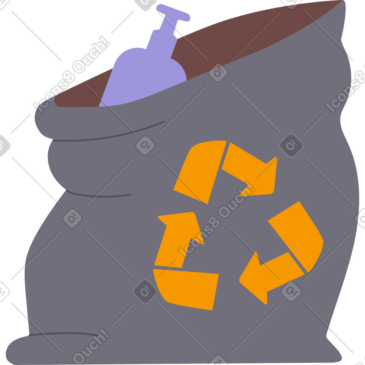 Müllsack-Illustration im Woof-Stil als Download in PNG, SVG