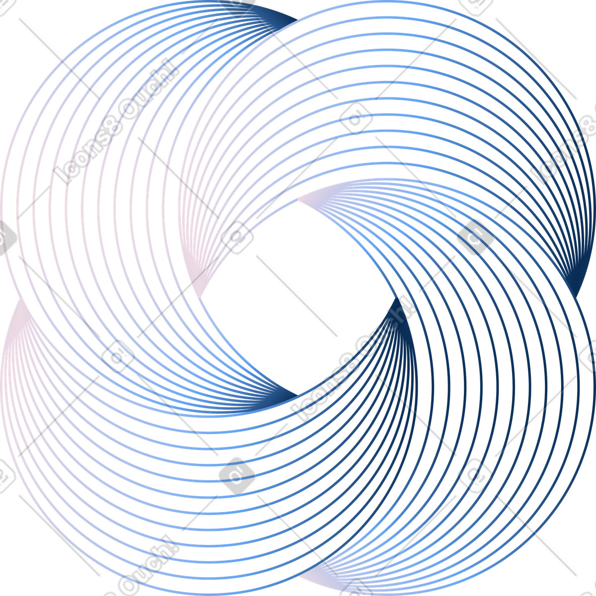 Anelli interconnessi blu, connessione infinita, simbolo di flusso lavoro continuo illustrazione in stile Forms scarica in PNG, SVG