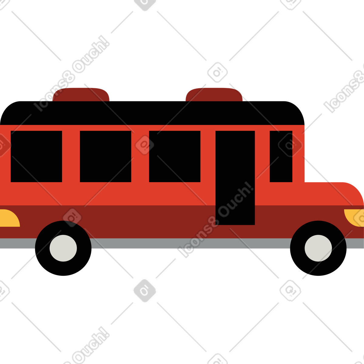 Ilustração de Ônibus escolar em no estilo Burgundy para baixar em PNG, SVG
