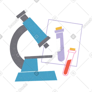 Microscope and test tubes for science PNG, SVG