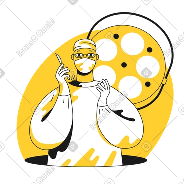 Surgeon holding a scalpel in the operating theater PNG, SVG