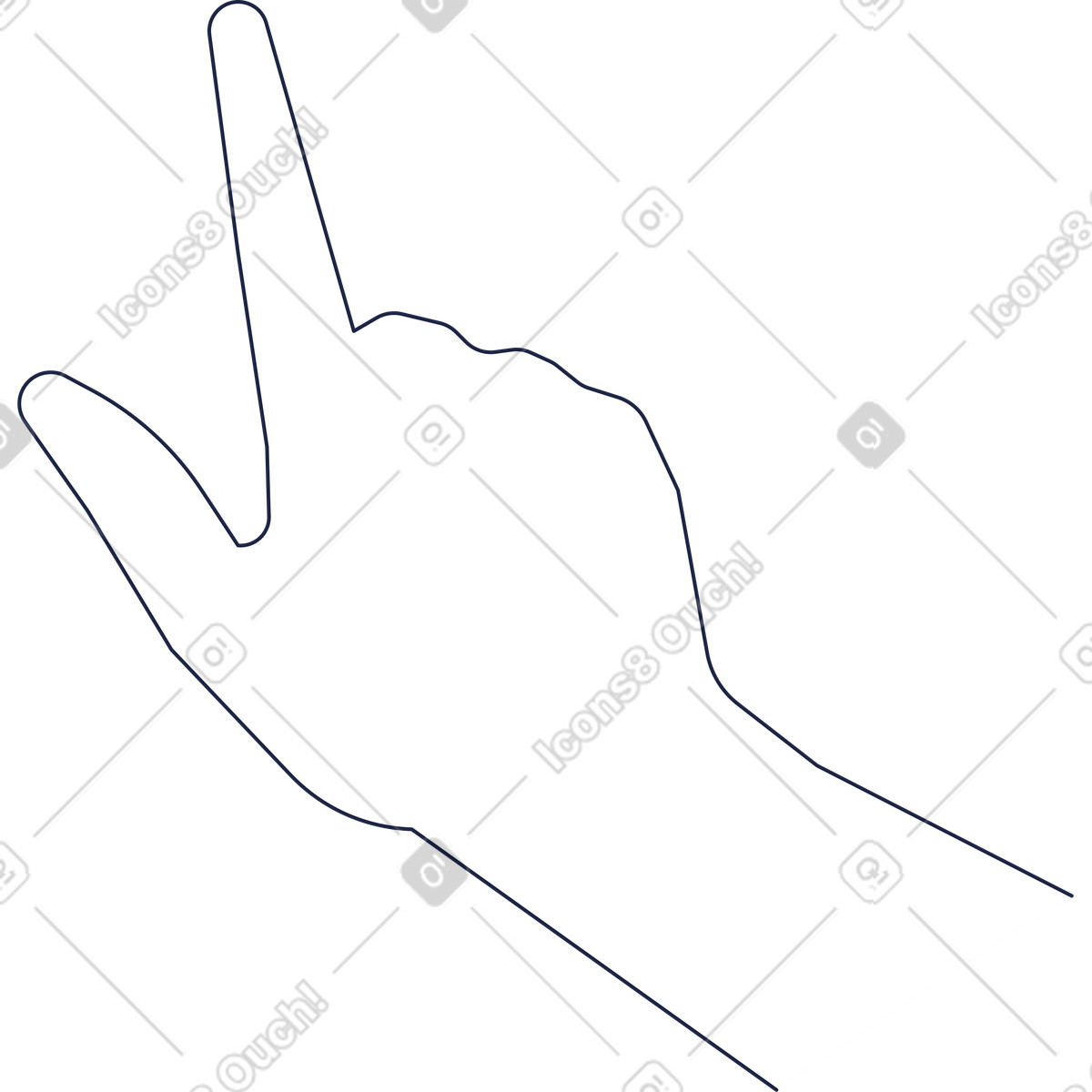 Urban Line スタイルの 手 のイラストをPNG、SVG形式でダウンロード