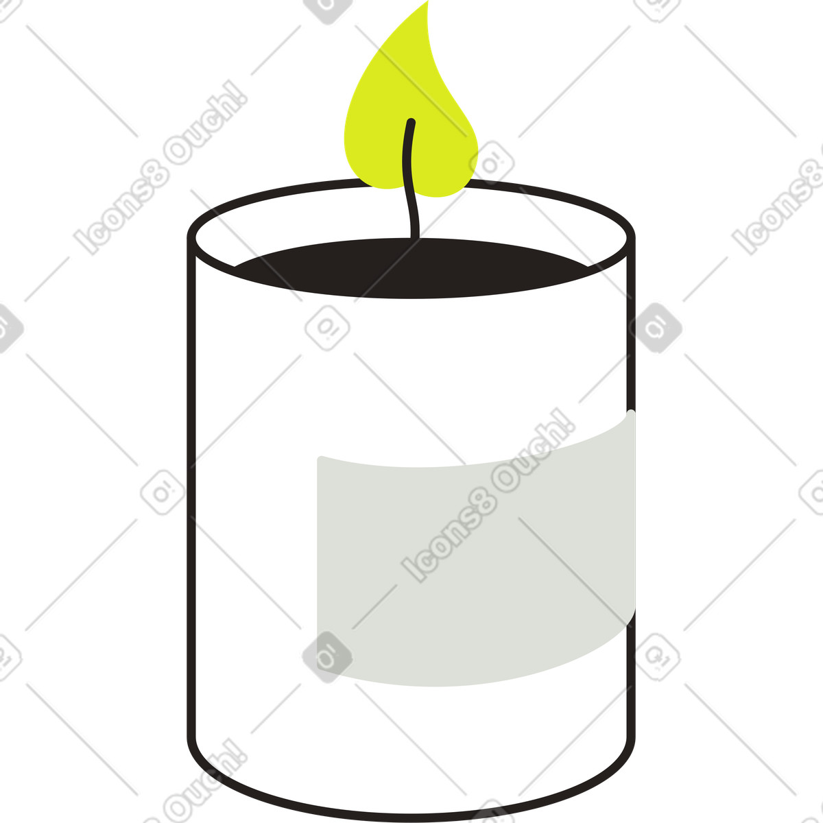 Big candle illustration in Like style download in PNG, SVG