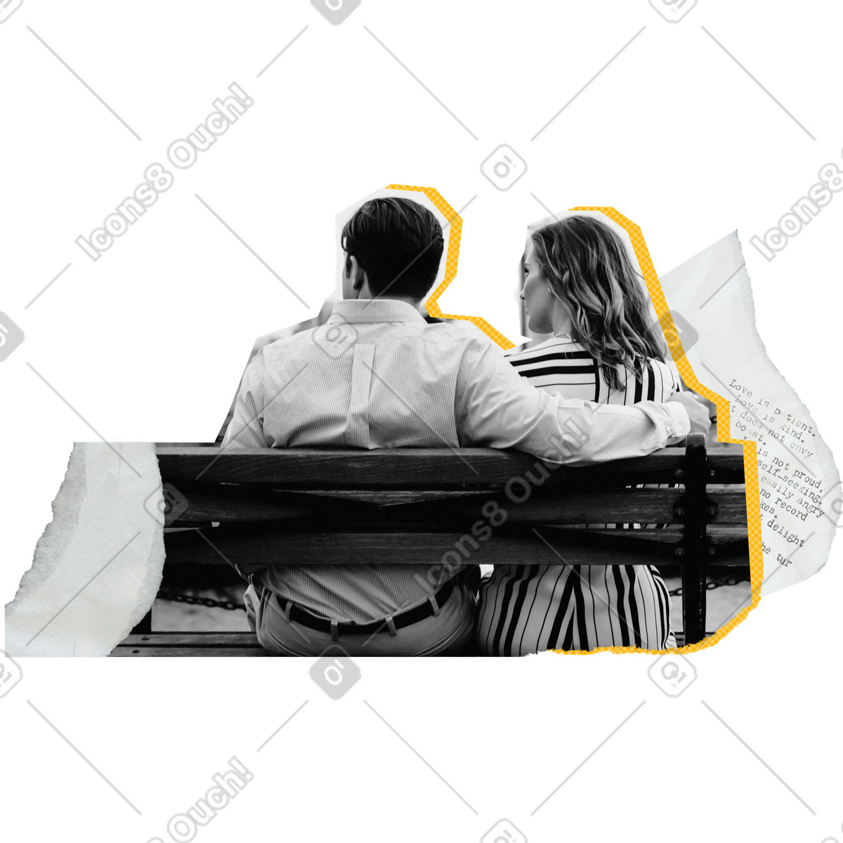 Ilustração de A couple em no estilo Paper Cut para baixar em PNG, SVG