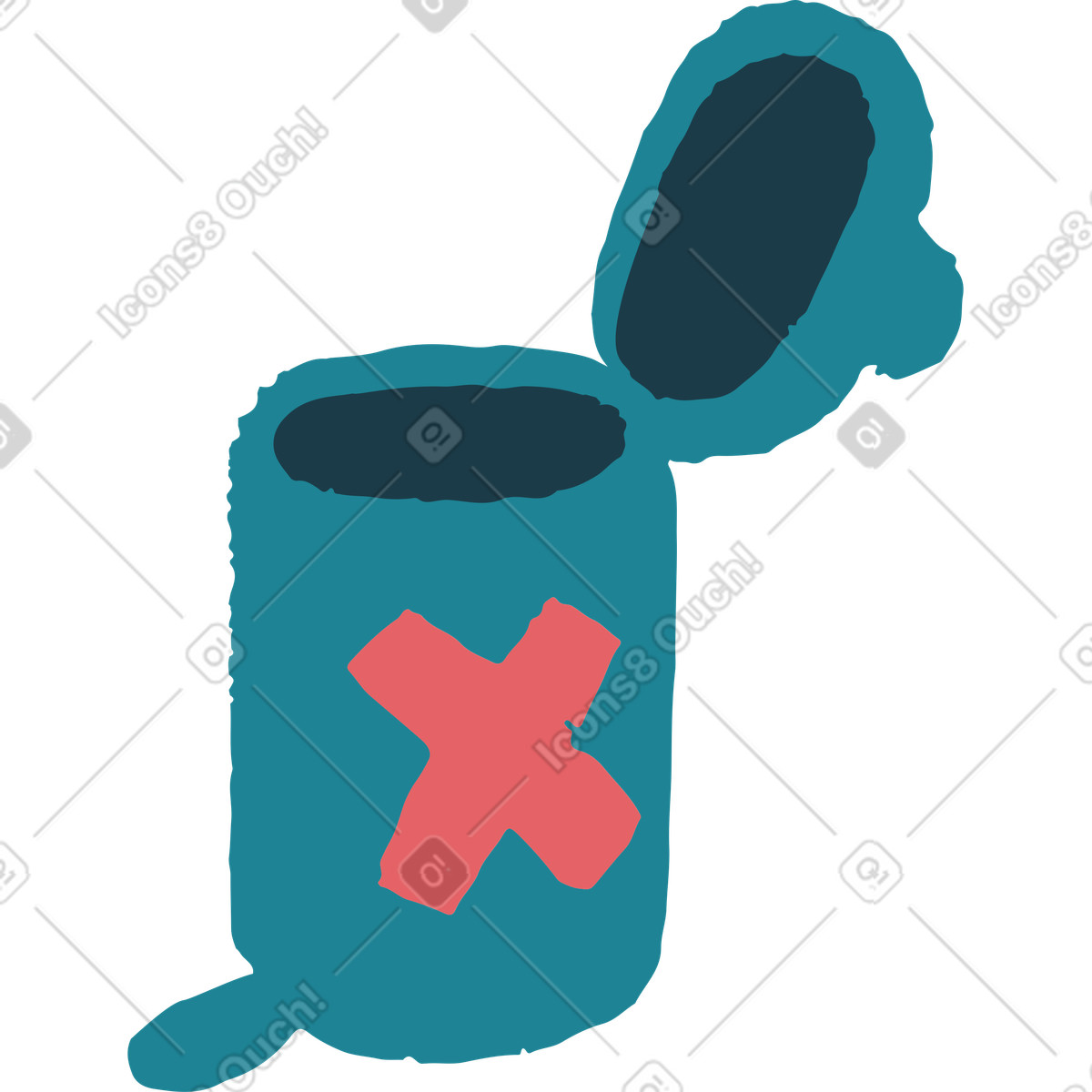Ilustración Basura en estilo Flamenco a descargar en PNG y SVG