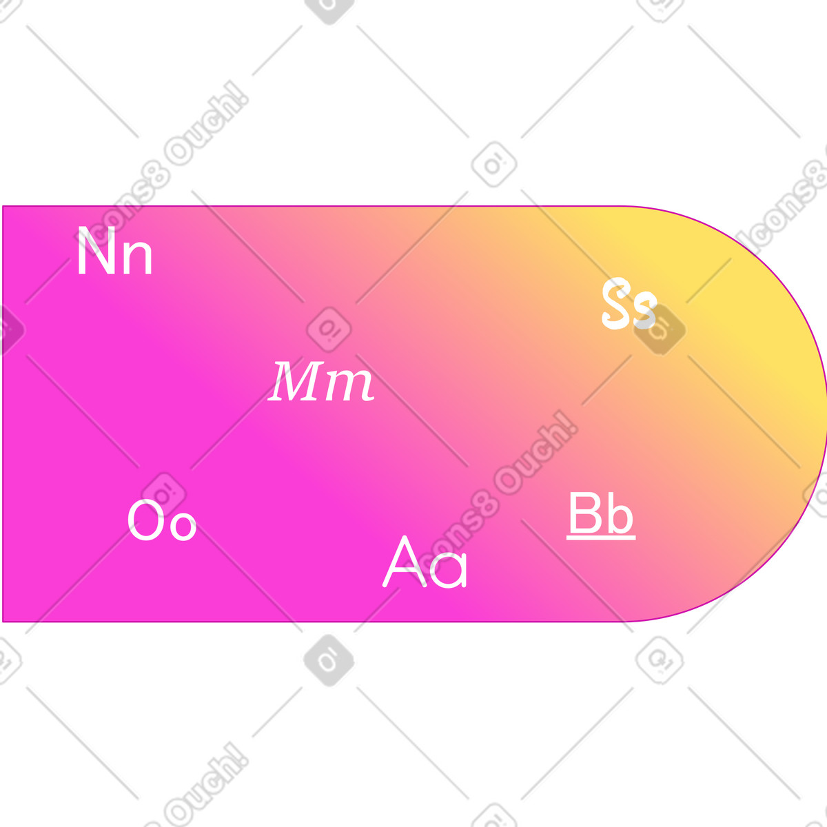 Pink background with fonts illustration in Rainbow style download in PNG, SVG