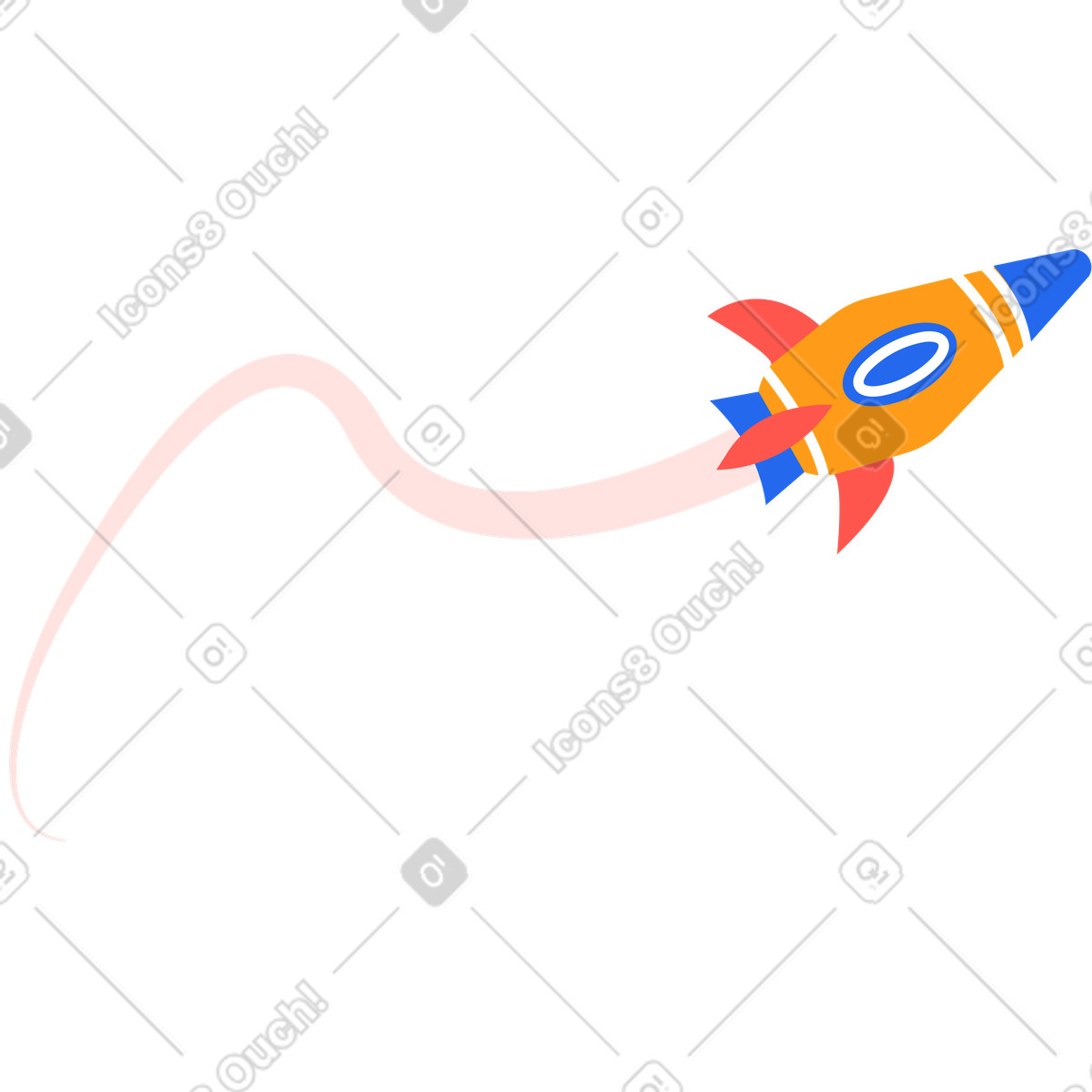 Rakete-Illustration im Kingdom-Stil als Download in PNG, SVG