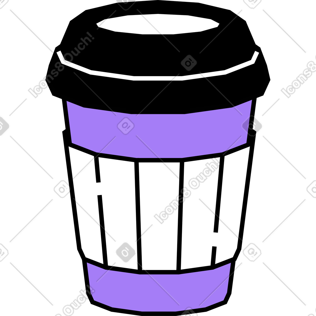 Pappbecher-Illustration im Amethyst-Stil als Download in PNG, SVG