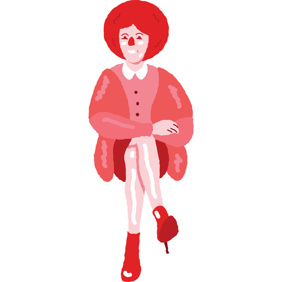 Ilustração de Sitting woman em no estilo Cherry para baixar em PNG, SVG