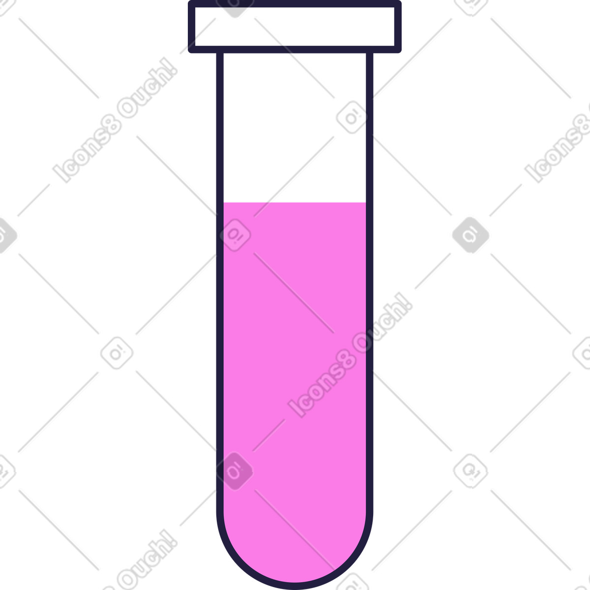 Testtube flask illustration in Mellow style download in PNG, SVG