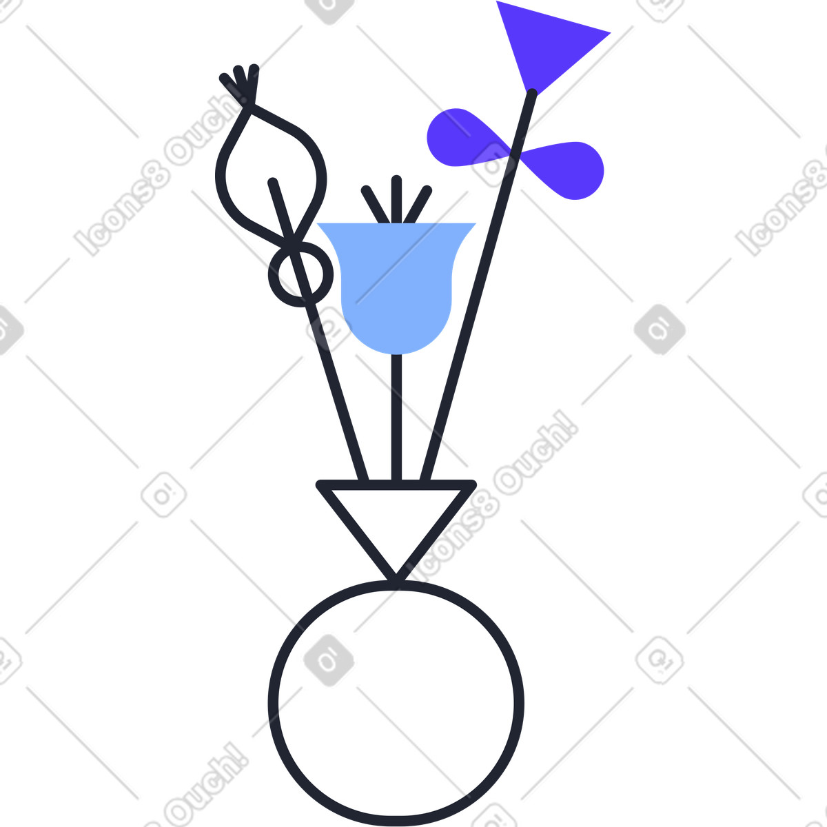 下载 Pablita 风格的 花瓶里的花 插画，支持 PNG、SVG 格式