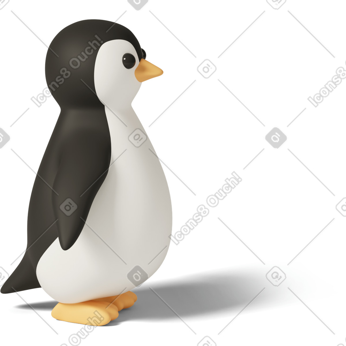 3D Casual life 스타일의 Little penguin 일러스트레이션 PNG, SVG 다운로드