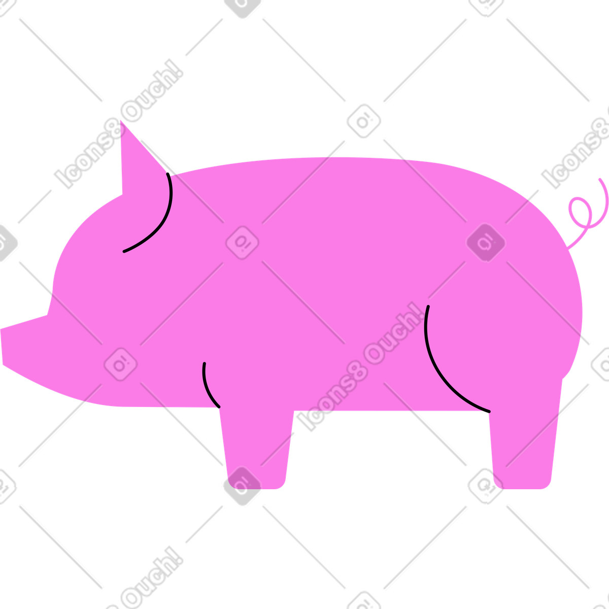 Ilustración Cerdo en estilo Mellow a descargar en PNG y SVG