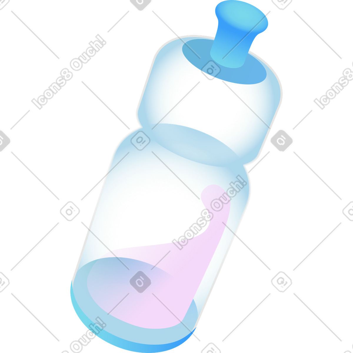 Fitness water bottle illustration in Airy style download in PNG, SVG