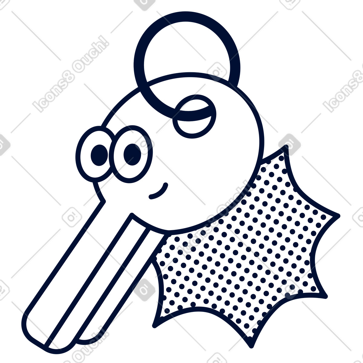Blink スタイルの Access key with friendly face, digital security and privacy のイラストをPNG、SVG形式でダウンロード