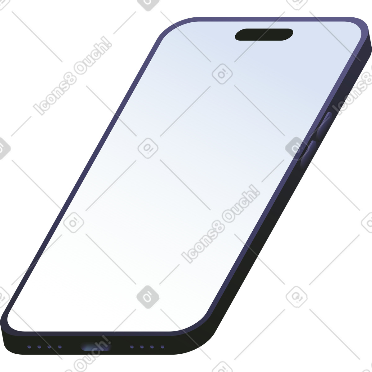 Colors スタイルの 巨大な傾いたスマートフォン のイラストをPNG、SVG形式でダウンロード