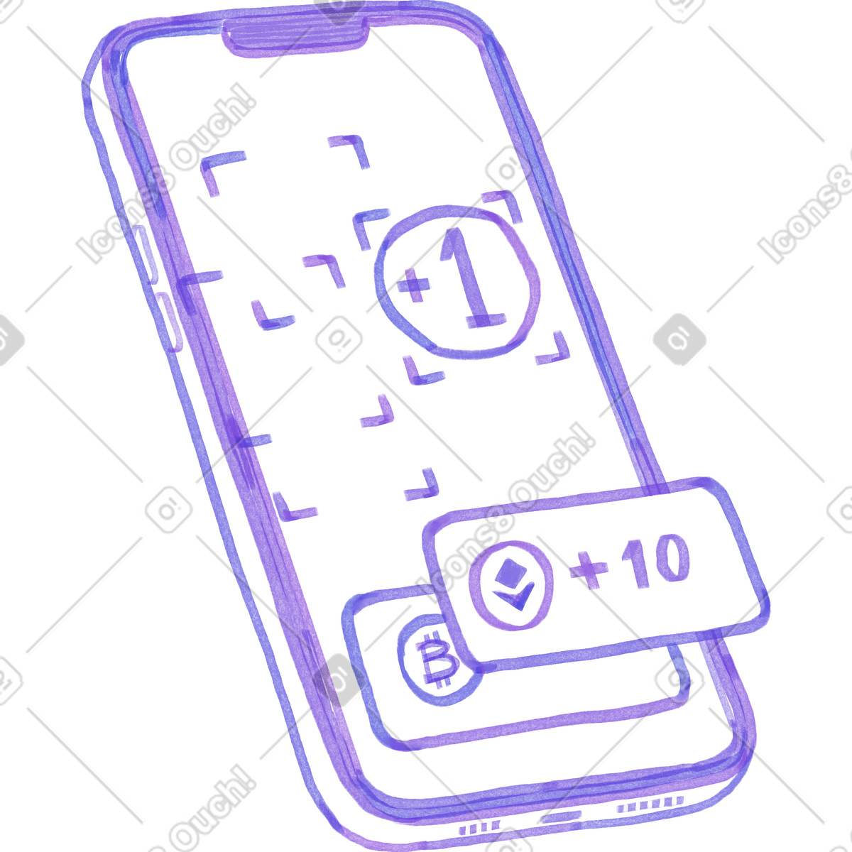 Refilling virtual wallet illustrazione in stile Marker scarica in PNG, SVG