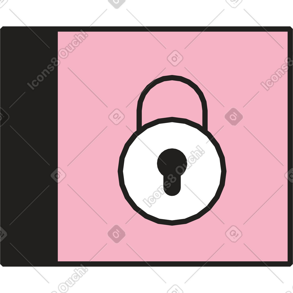 Lock illustration in Dazzle style download in PNG, SVG