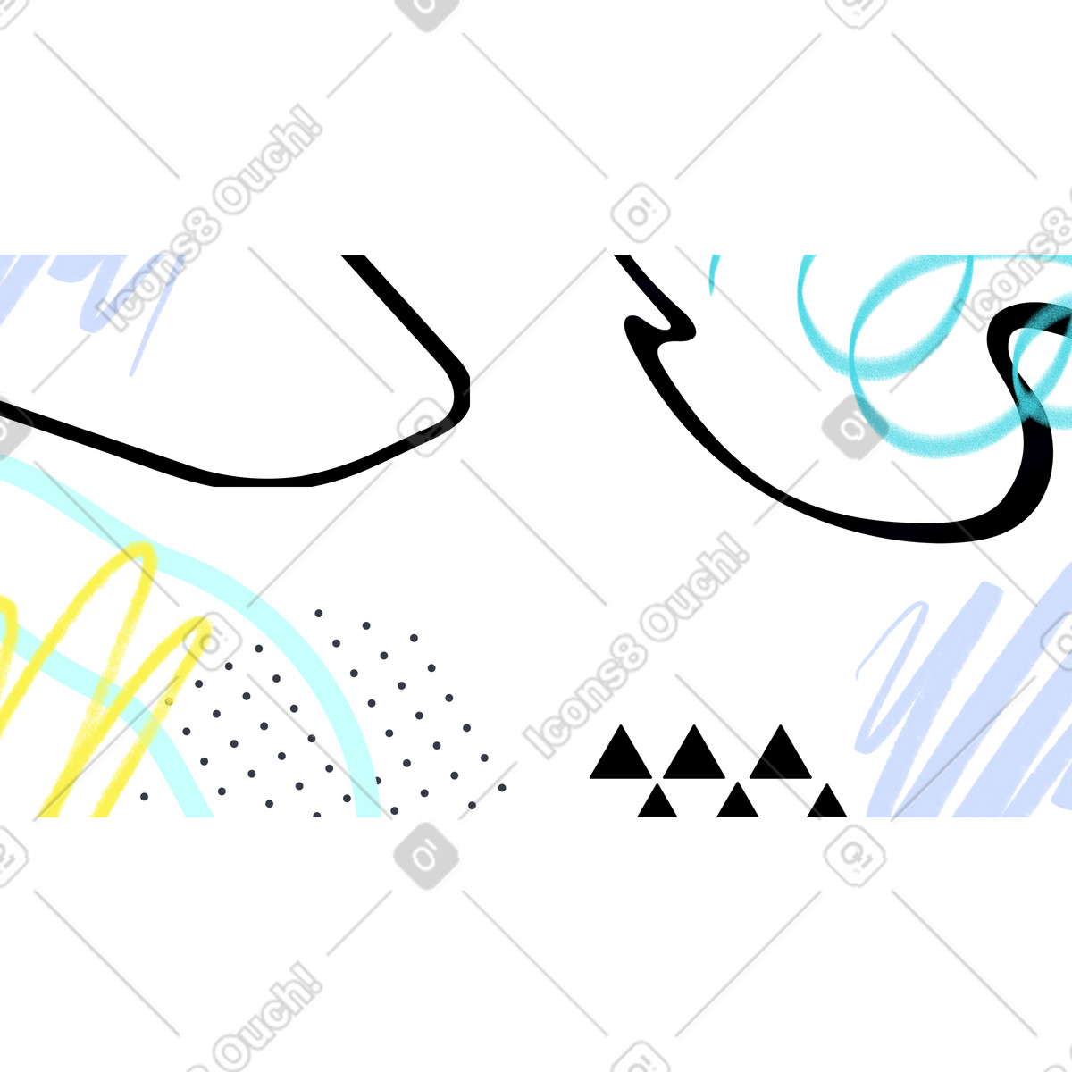 Sfondo astratto con linee e forme illustrazione in stile Experimental scarica in PNG, SVG