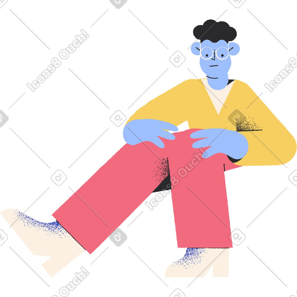 Ilustração de Homem sentado em no estilo Pablo para baixar em PNG, SVG