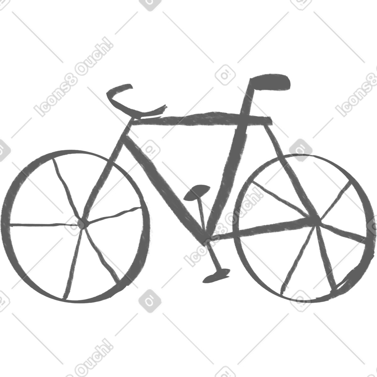Graues fahrrad-Illustration im Company-Stil als Download in PNG, SVG