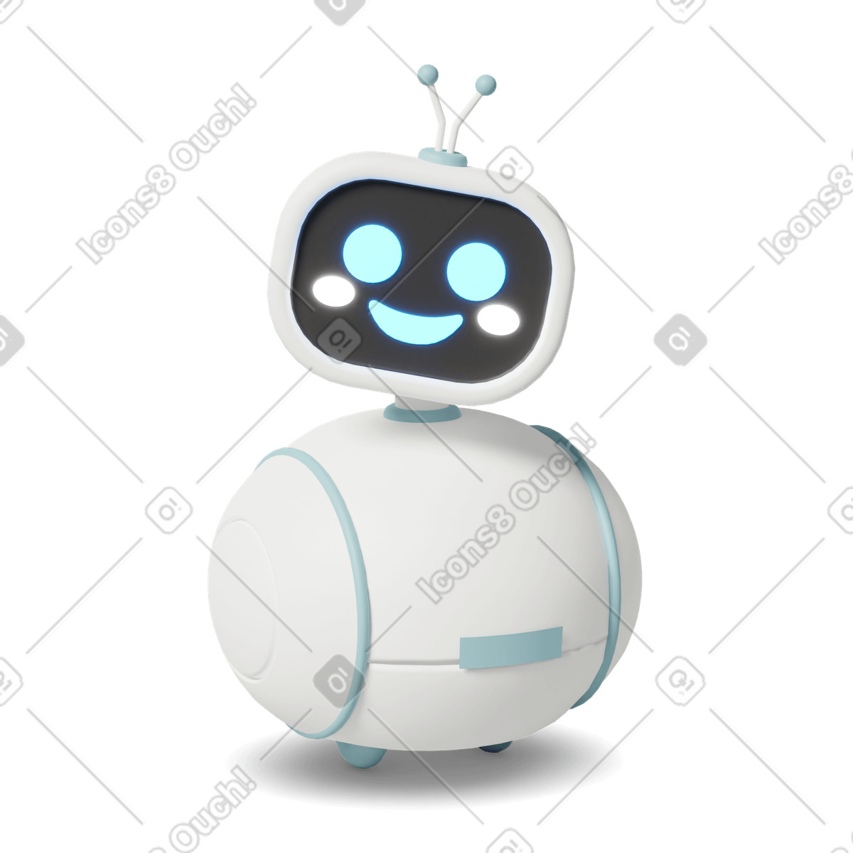 Ilustración Robot smile en estilo 3D Casual life a descargar en PNG y SVG