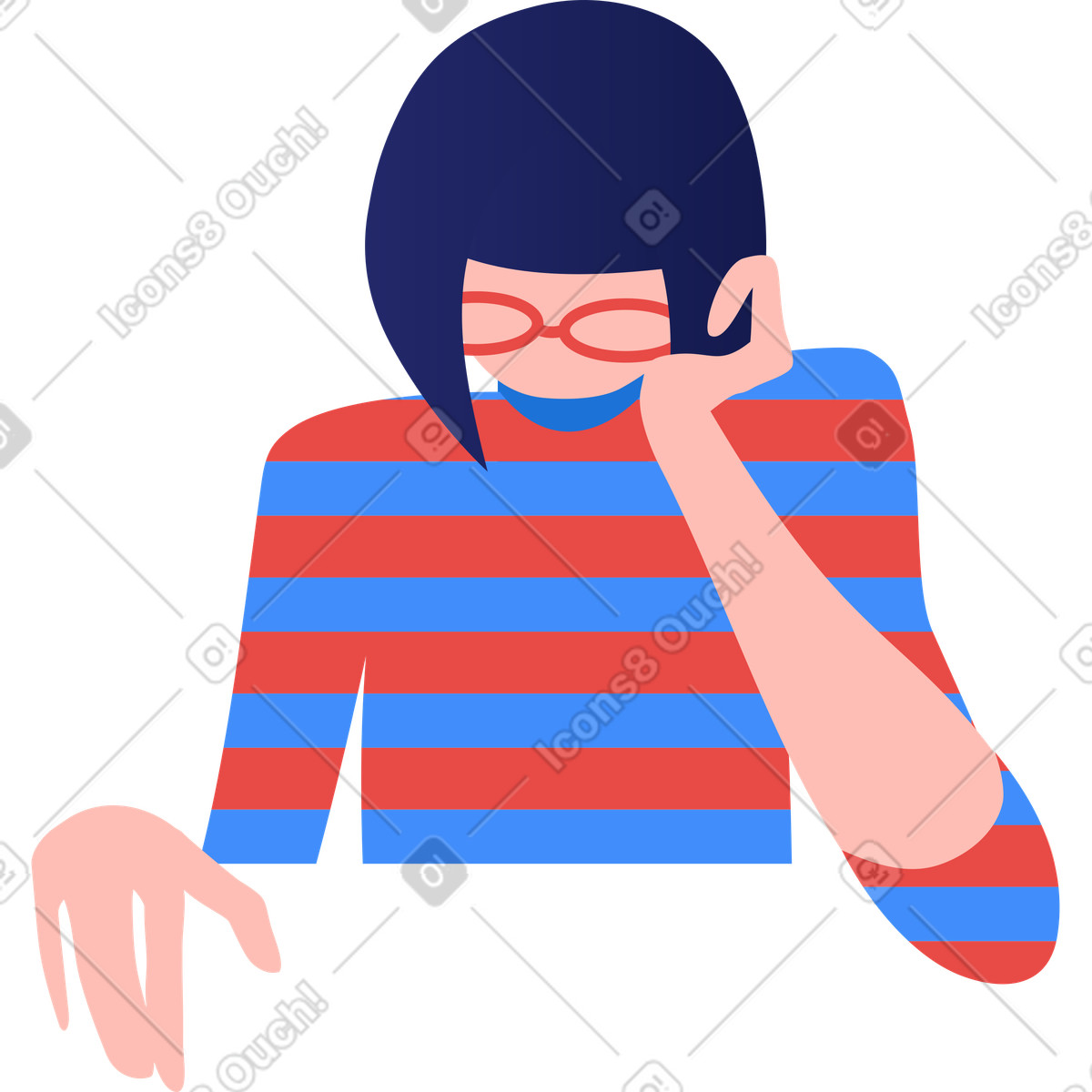 Student illustration featuring clipart design suitable for educational materials in PNG SVG