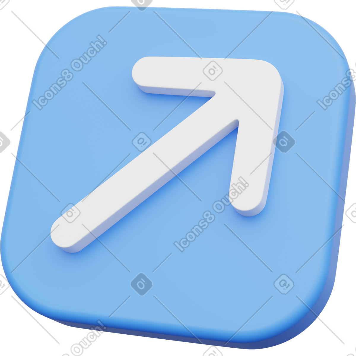 Upward arrow, progress direction icon, growth symbol-Illustration im 3D Playful-Stil als Download in PNG, SVG
