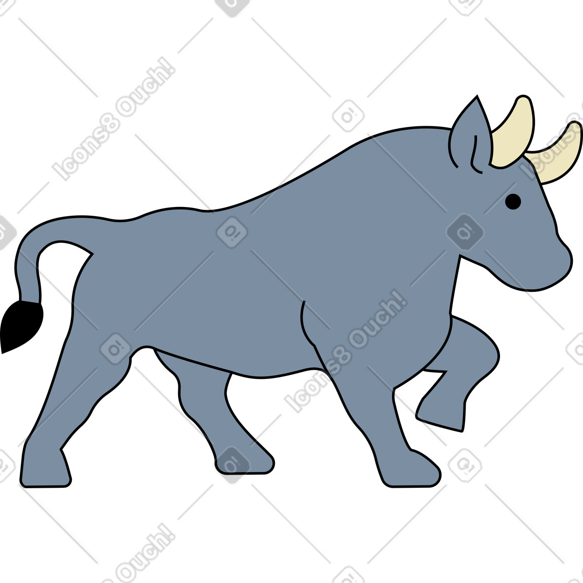 Toro illustrazione in stile Kindy scarica in PNG, SVG