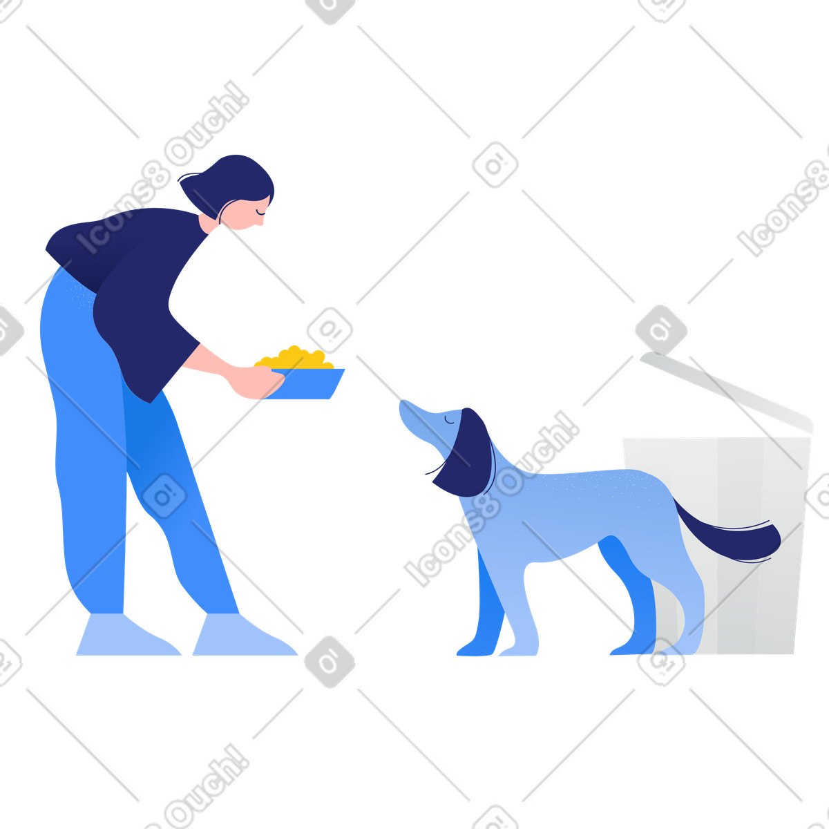 Caring for stray animals illustration in Clip style download in PNG, SVG