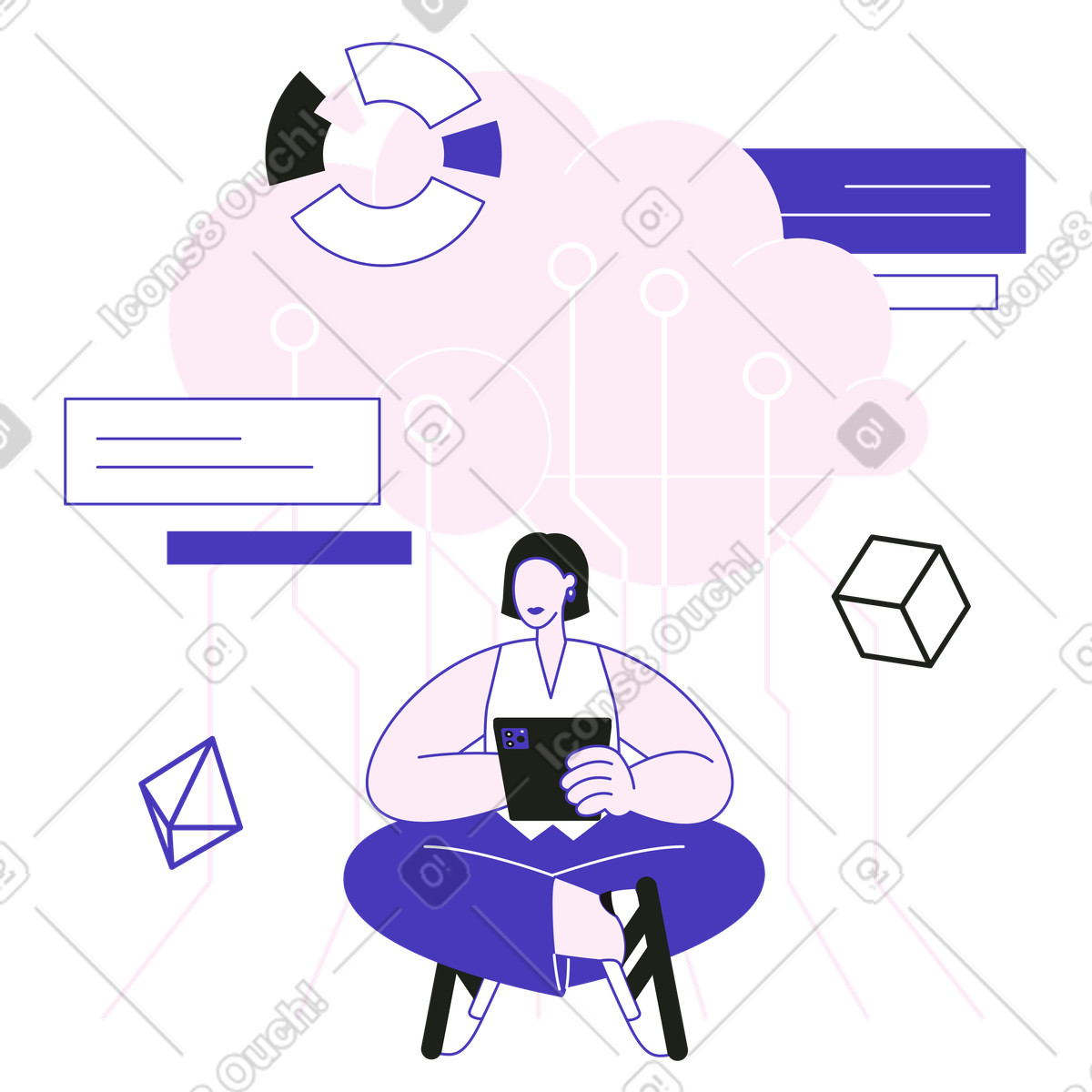 Network illustration in PNG, SVG, GIF formats