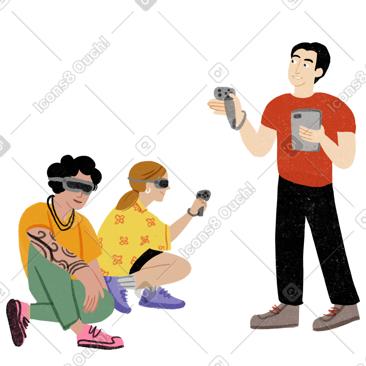 Иллюстрация Vr-образование с группой студентов в vr-очках стиле Public — скачать форматах PNG, SVG